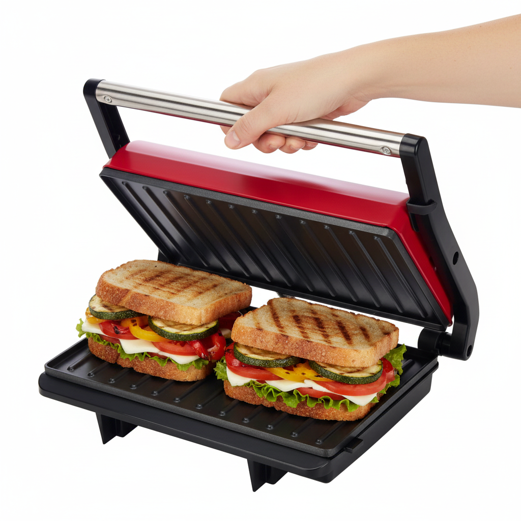 Parrilla con sándwiches vegetales
