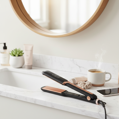 Plancha de pelo en ambiente casual