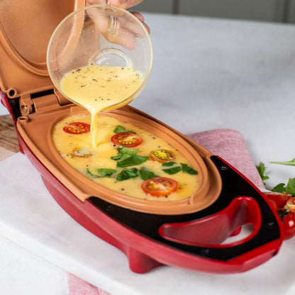 Double-Sided Electric Griddle - Non-Stick Copper - Red Copper 5 Minute Chef