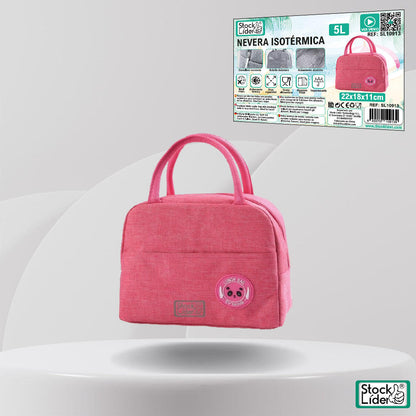 Mala Térmica 5L | Interior em Alumínio PEVA | Impermeável | Bolsa Térmica Compacta | Rosa
