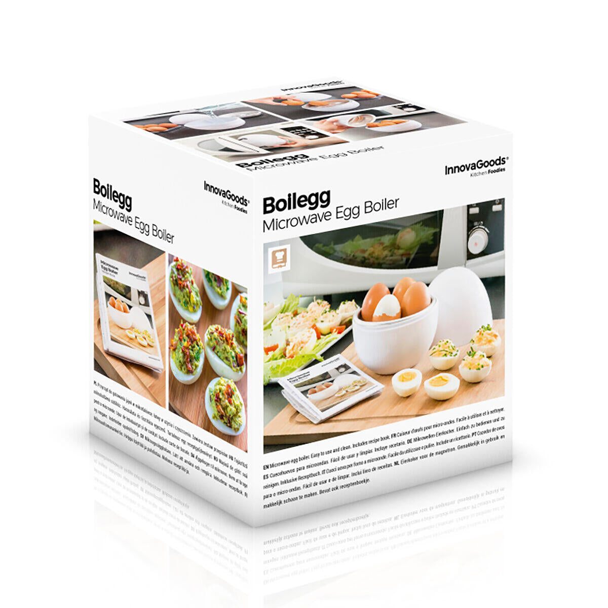Fervedor de Ovos para Micro-ondas Boilegg InnovaGoods | 4 Ovos | Sem BPA | Livro de Receitas