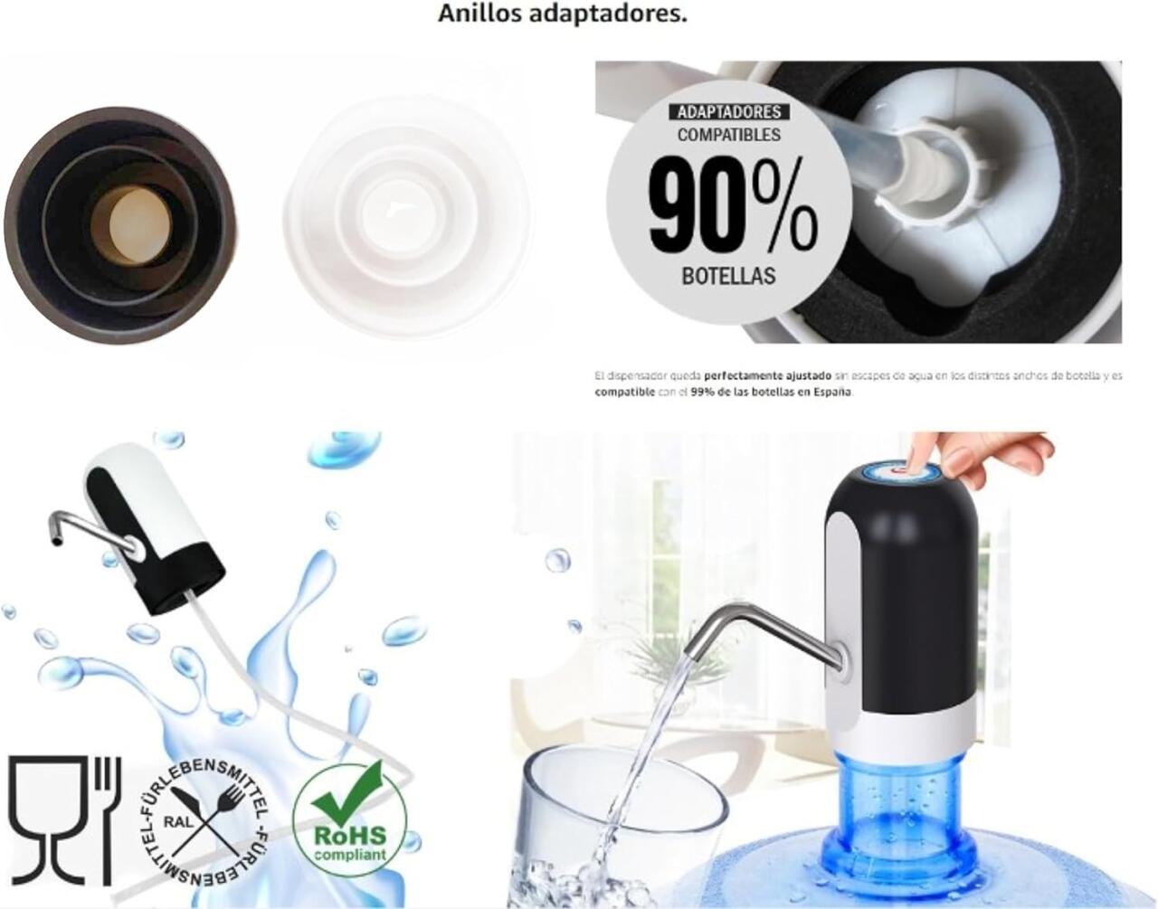 Dispensador Automático de Agua para Garrafa | Recargable | Sin Esfuerzo | Silencioso