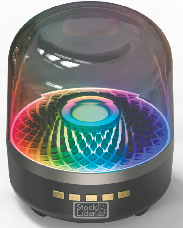 Coluna RGB Sem Fios 360° | Bluetooth 5.4, USB, TF e AUX | Luzes LED