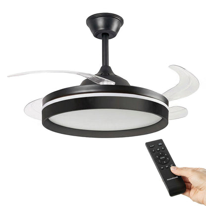 Ventilador de Techo con Luz LED InnovaGoods | 4 Aspas Retráctiles | Motor DC | Mando