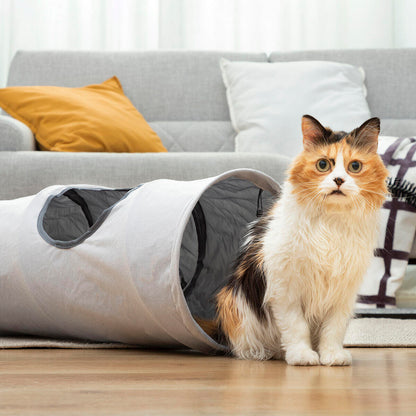 2-in-1 Foldable Tunnel for Cats - Toy and Shelter