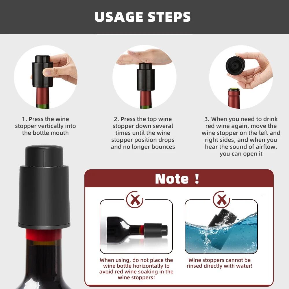Tapón de Botella de Vino al Vacío | Conserva Sabor y Aroma | Reutilizable