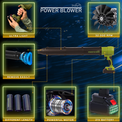 STARLYF Power Blower - Cordless Turbo Air Blower - 120 km/h - Rechargeable 