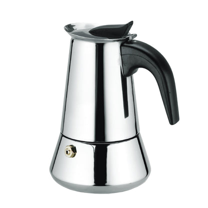 Cafetera Italiana de Acero Inoxidable 9 Tazas | Inducción | Antidrop | Acabado Espejo