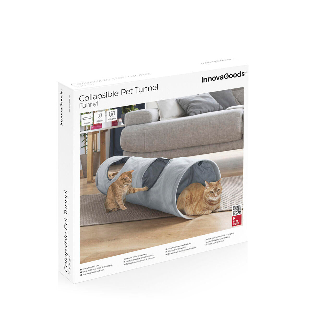 2-in-1 Foldable Tunnel for Cats - Toy and Shelter
