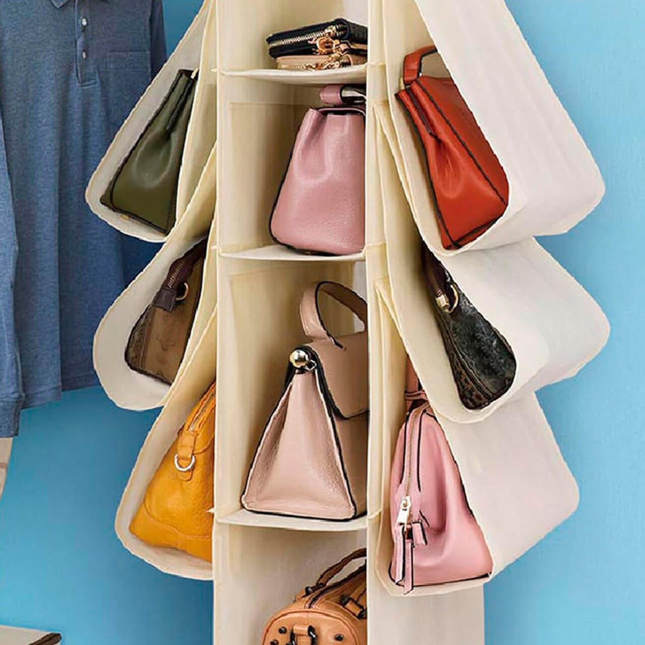 Organizador Suspenso para Armário | 10 Bolsos | Design Aberto | Tecido Oxford e PVC