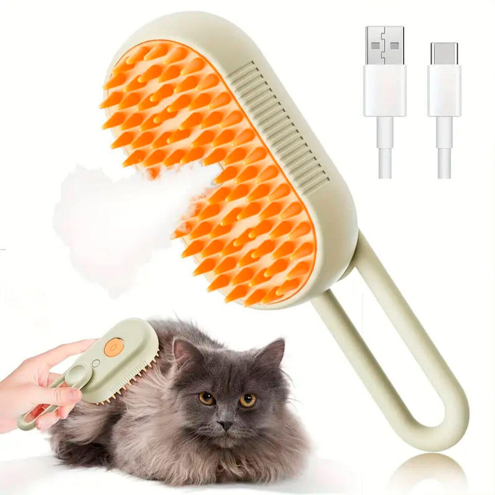Escova de Vapor para Animais de Estimação Recarregável USB - Pack de 2 Unidades
