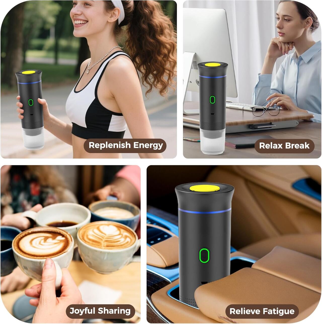 3-in-1 Portable Coffee Maker - Nespresso or Dolce Gusto Capsules and Ground Coffee