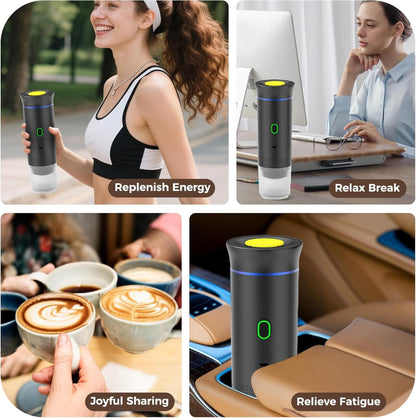 3-in-1 Portable Coffee Maker - Nespresso or Dolce Gusto Capsules and Ground Coffee