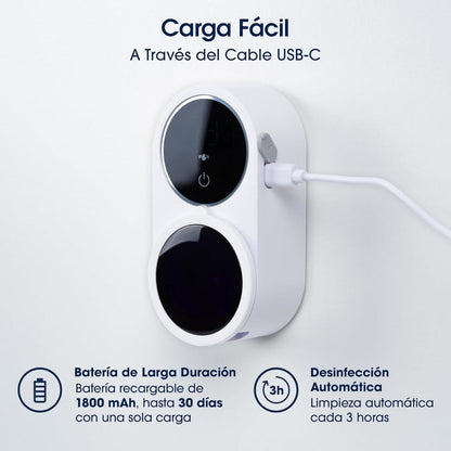 Soporte para Cepillo de Dientes con Esterilizador | Luz UV-C + UVA, LCD y USB-C | Stock Líder