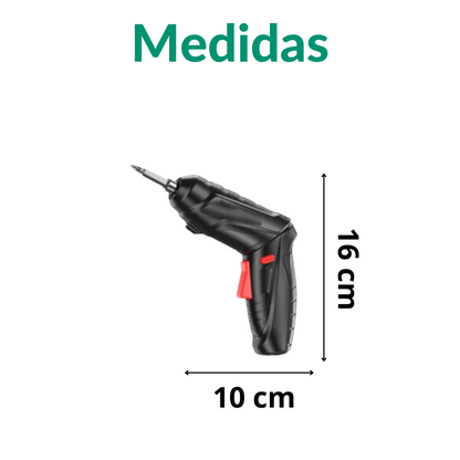 Destornillador Eléctrico Sin Cables | Luz LED | Mango Giratorio 90°-180° | 47 piezas