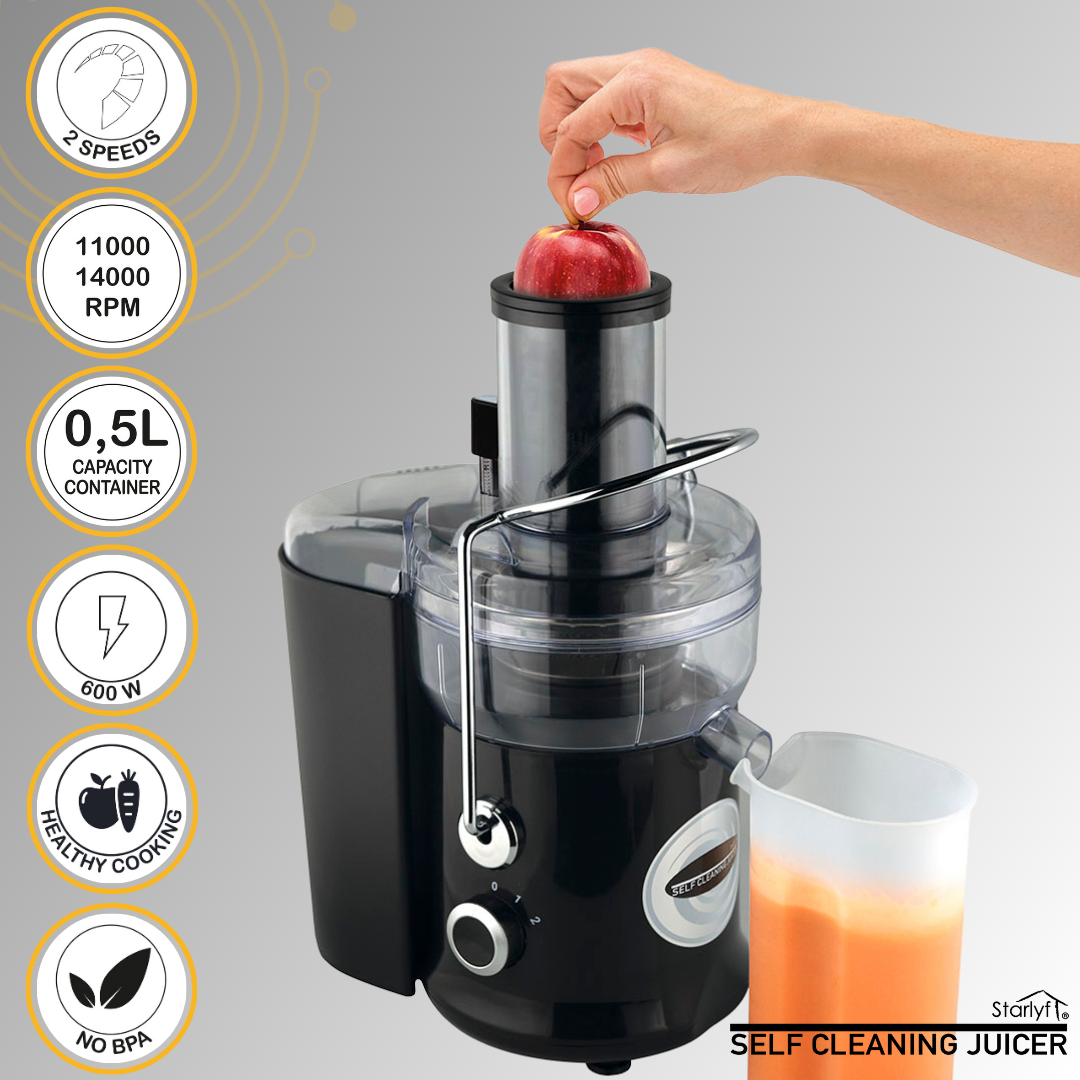 STARLYF XL Juicer | Extractor de Jugos Eléctrico con Autolimpieza | 2 Velocidades