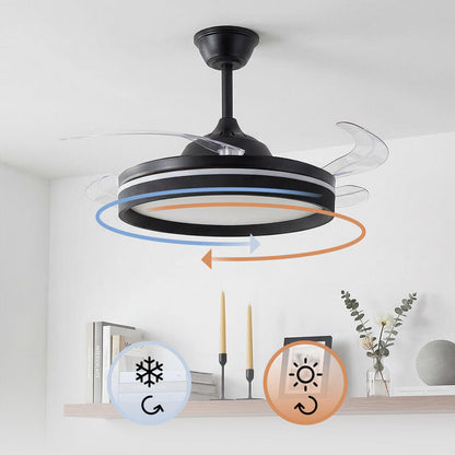 Ventilador de Techo con Luz LED InnovaGoods | 4 Aspas Retráctiles | Motor DC | Mando