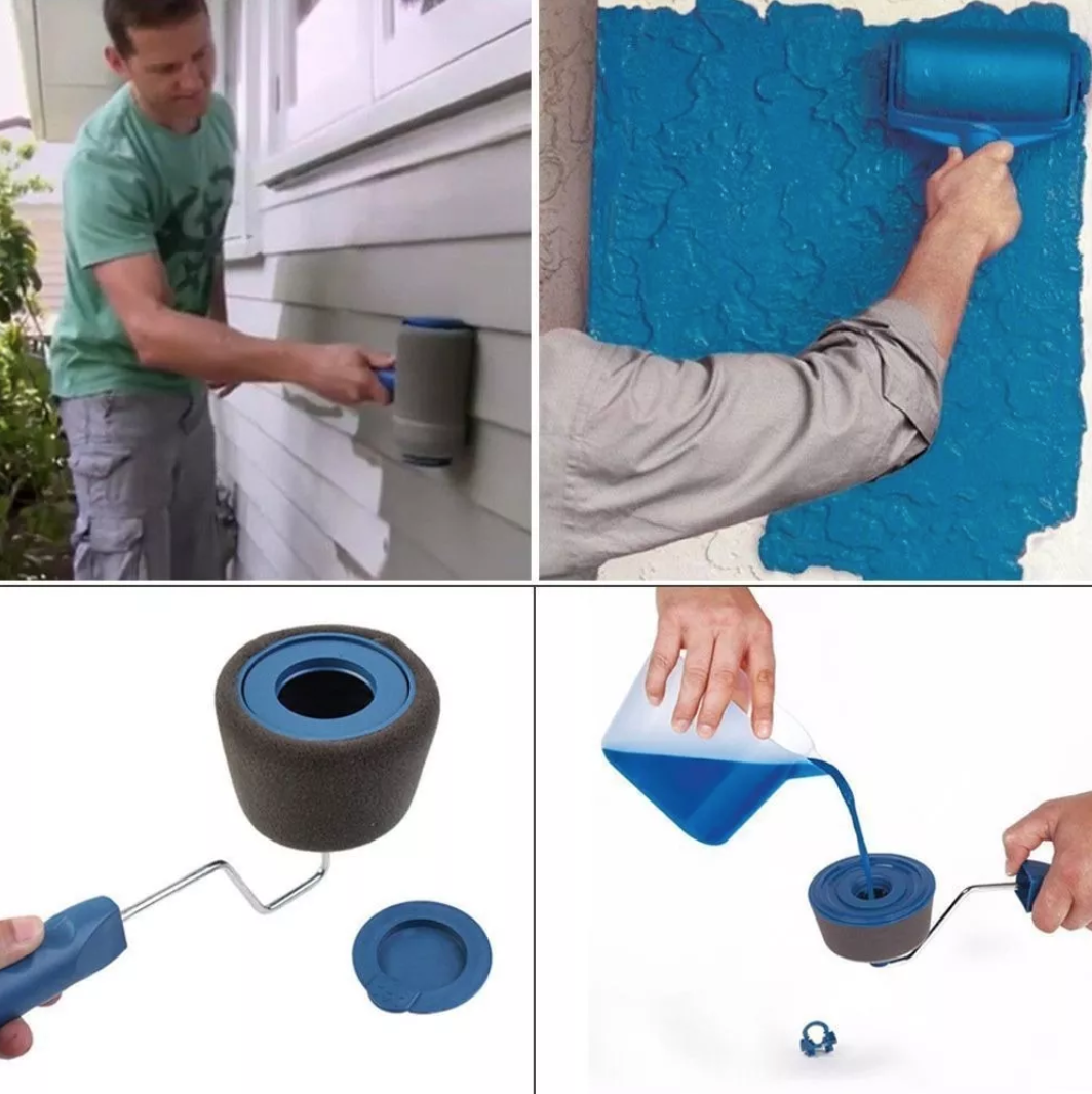 Kit de Pintura x 2 con Rodillo Antigoteo | Paint Runner Pro | Barra Extensible + Accesorios