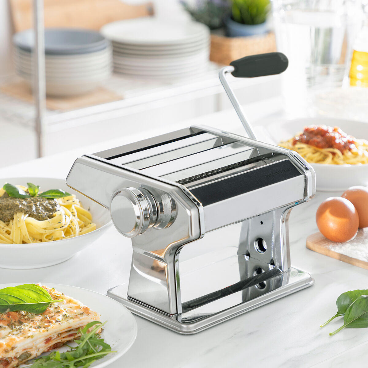Máquina de Massa Fresca Manual com Receitas | Espessura Regulável 8 Níveis | Fashta InnovaGoods