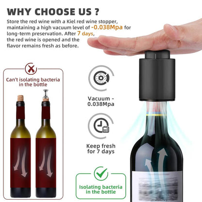 Tapón de Botella de Vino al Vacío | Conserva Sabor y Aroma | Reutilizable