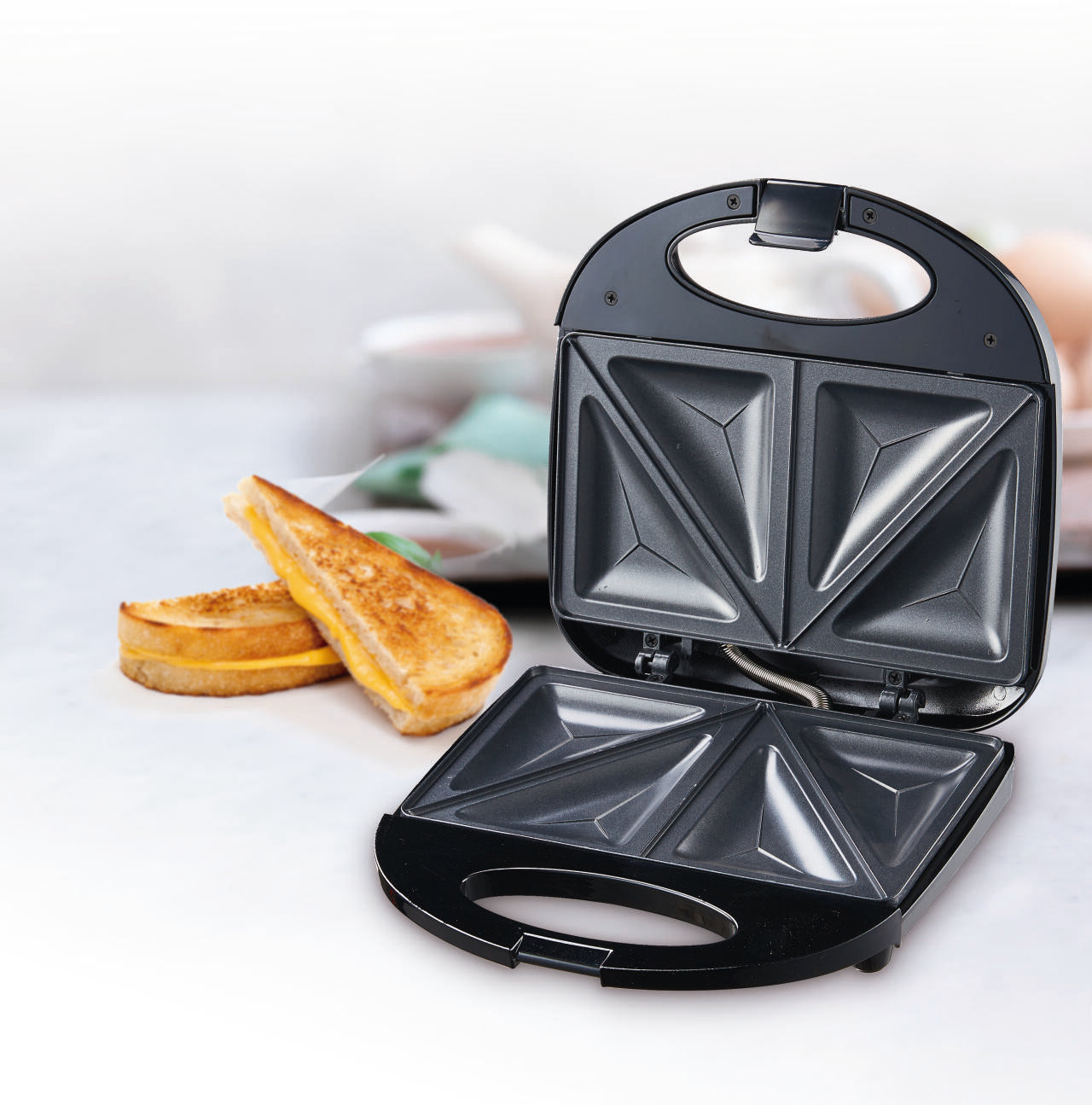 Sandwichera We Houseware 750W | Antiadherente | Exterior Tacto Frío | 2 Sándwiches