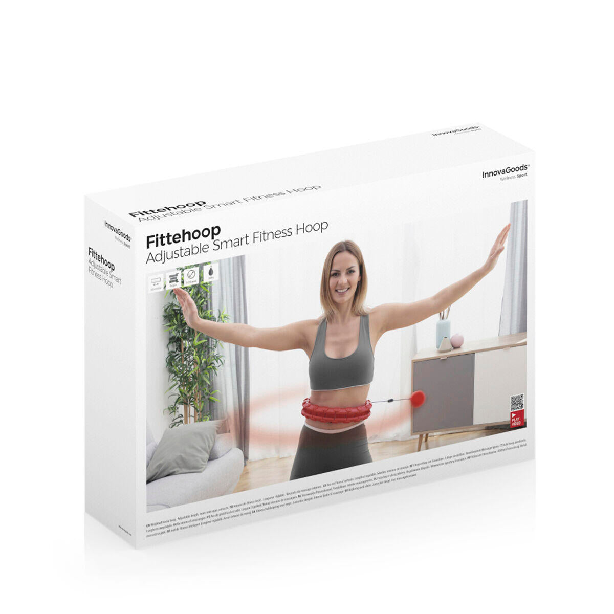 Aro de Fitness Inteligente Ajustable "Fittehoop" InnovaGoods | Auto-Spinning con Masaje 360º