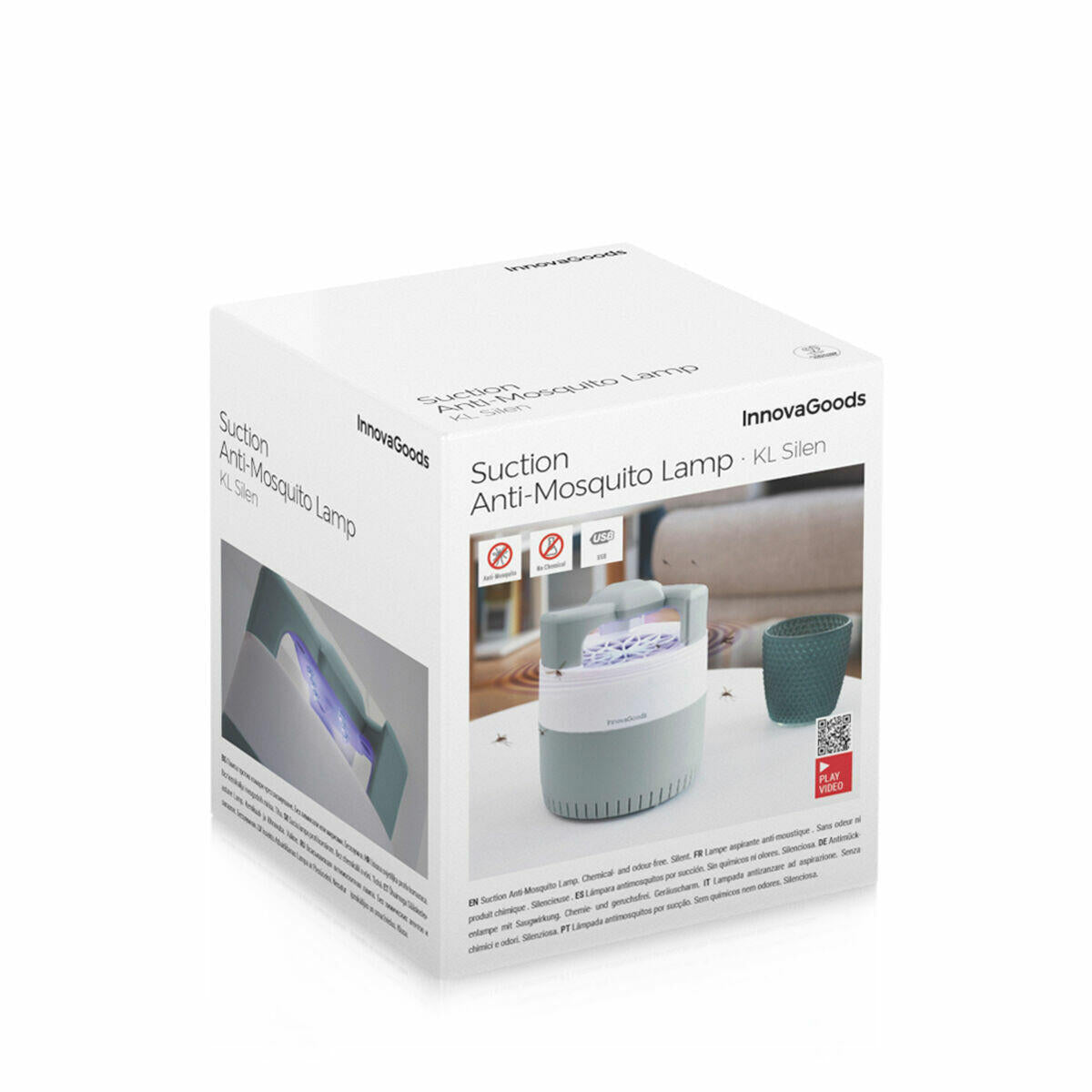 Lâmpada Antimosquitos por Sucção 6 LED UV | Silenciosa | Sem Químicos | USB | InnovaGoods
