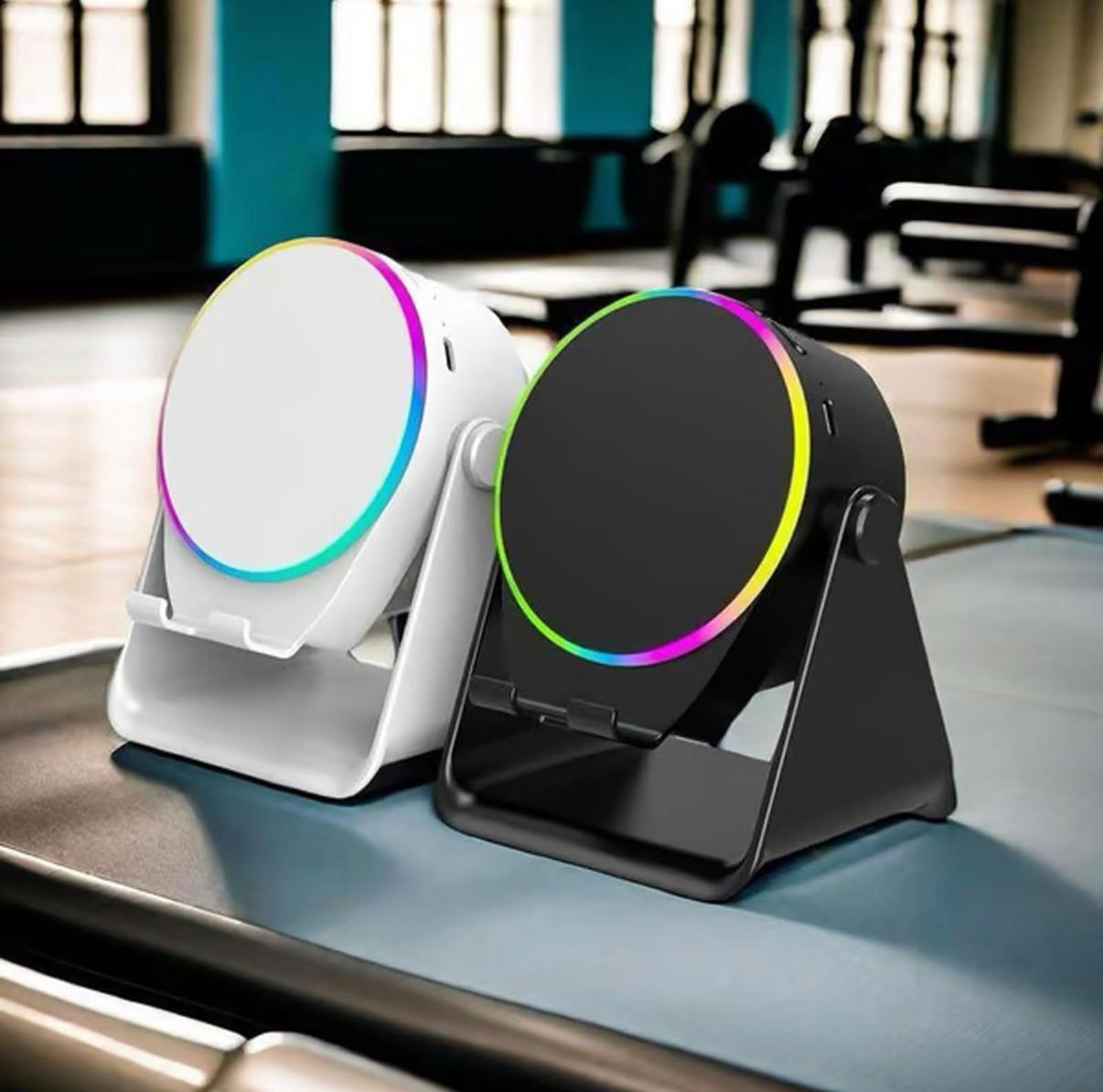 Altavoz Bluetooth Giratorio 4 en 1 | Luz RGB | Inducción Inalámbrica | Soporte 360º | Power Bank 5000mAh