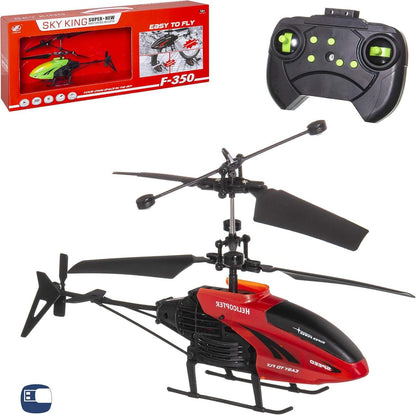 Sky King F-350 Helicóptero R/C 2 Canales | Luces LED | Recargable | Interiores