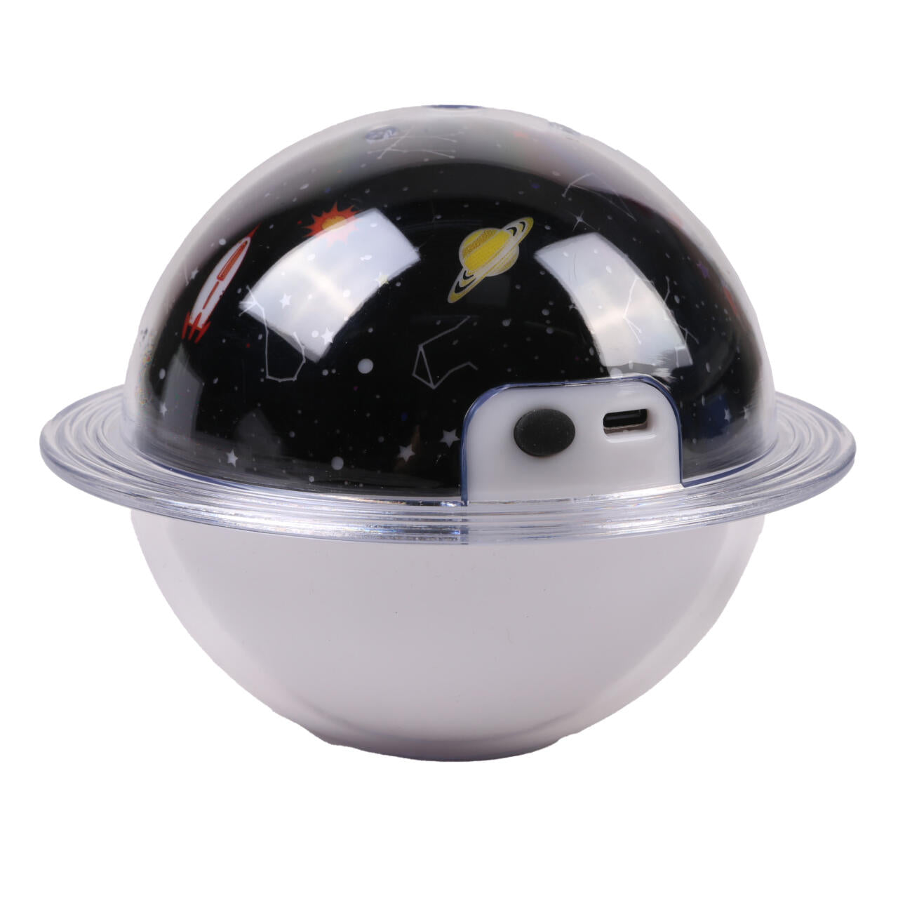 Humidificador e Candeeiro Projetor Saturno | Difusor de Óleos Essenciais | Base de Madeira
