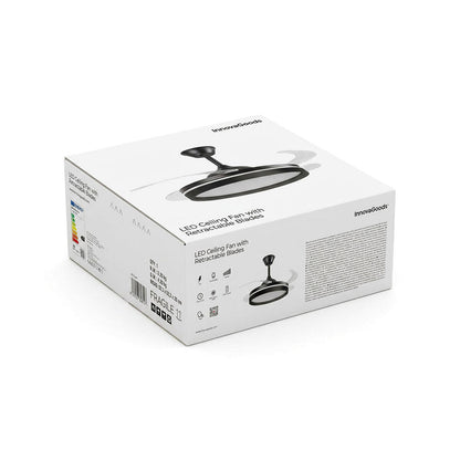 Ventilador de Techo con Luz LED InnovaGoods | 4 Aspas Retráctiles | Motor DC | Mando