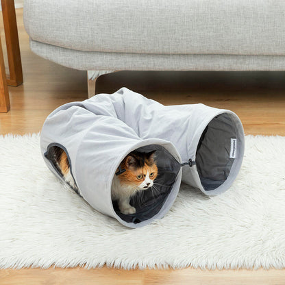 2-in-1 Foldable Tunnel for Cats - Toy and Shelter