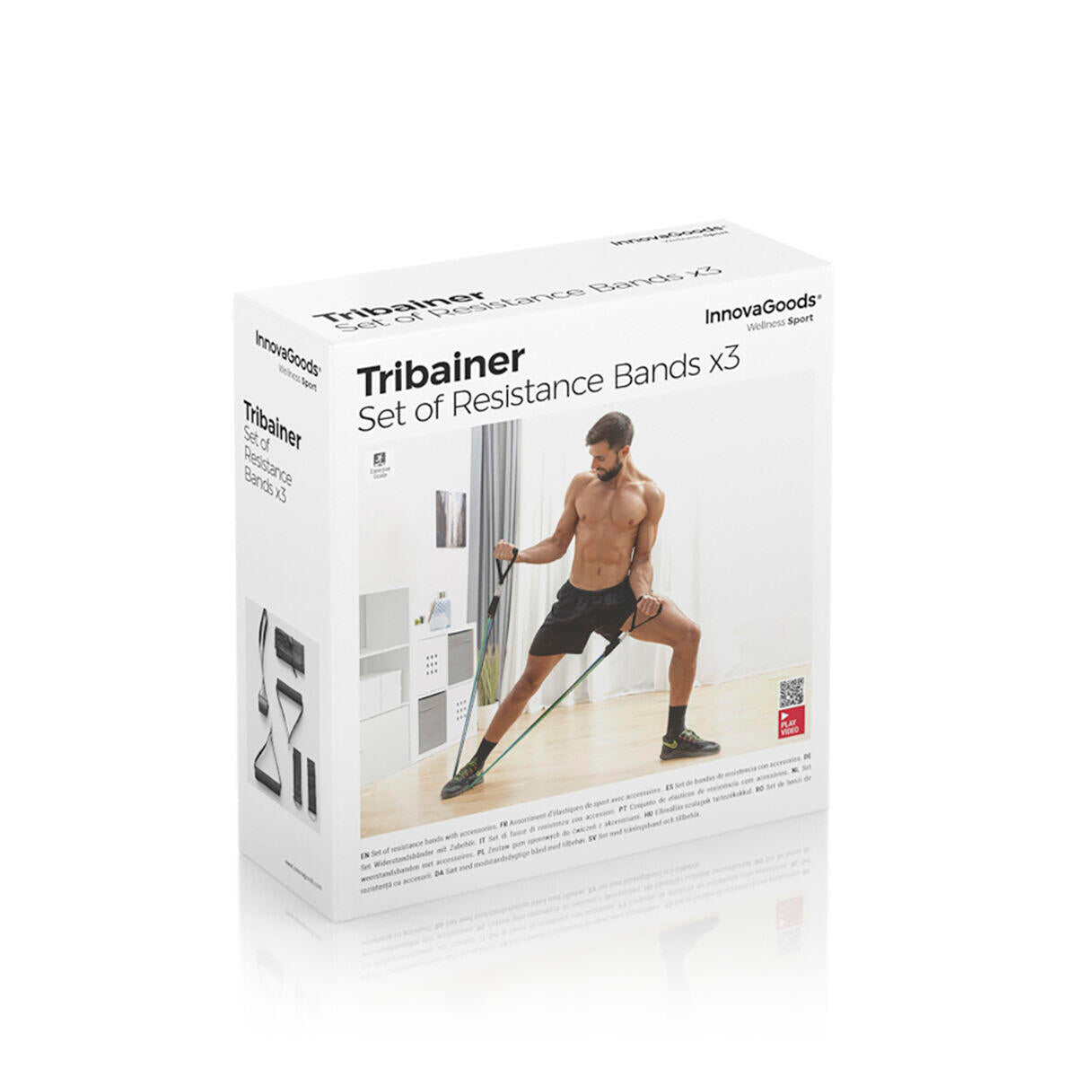 Conjunto de 3 Bandas de Resistência com Acessórios e Guia de Exercícios | InnovaGoods