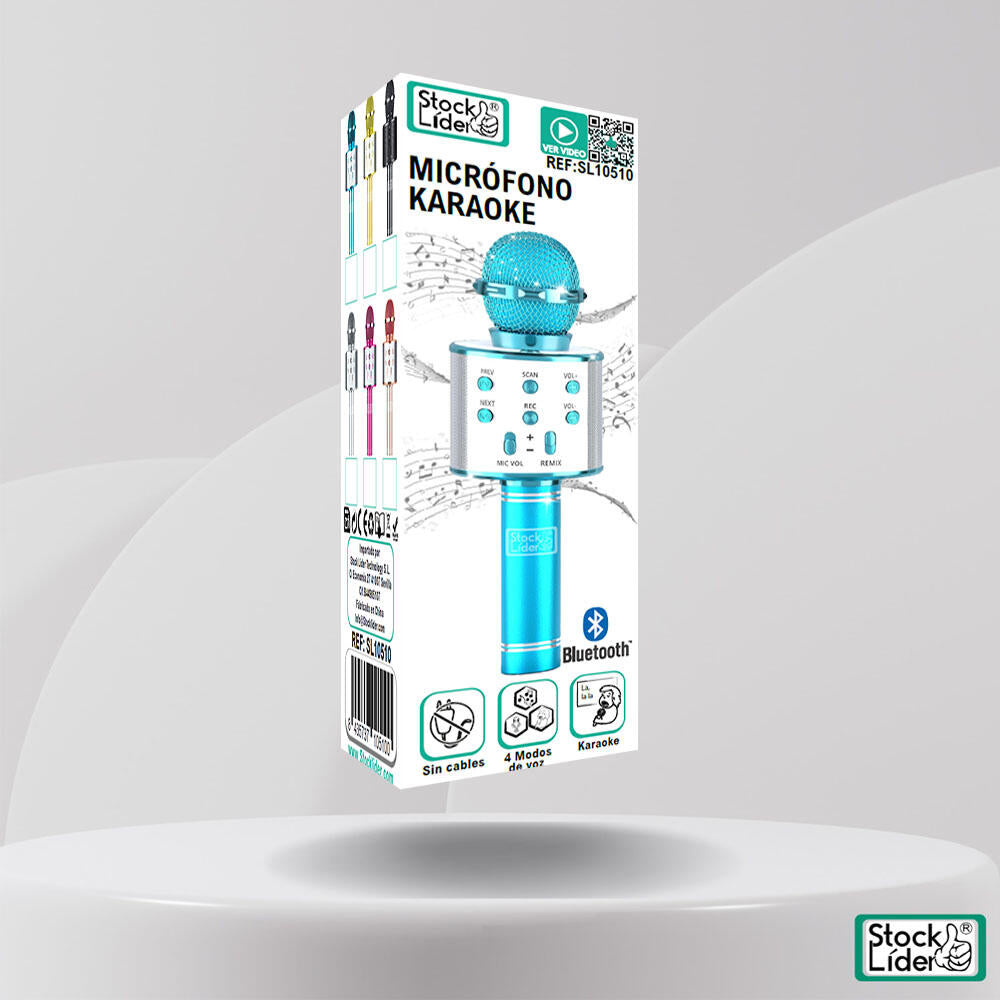 Micrófono Karaoke 4 en 1 con Bluetooth y Modulador de Voz | Stock Líder