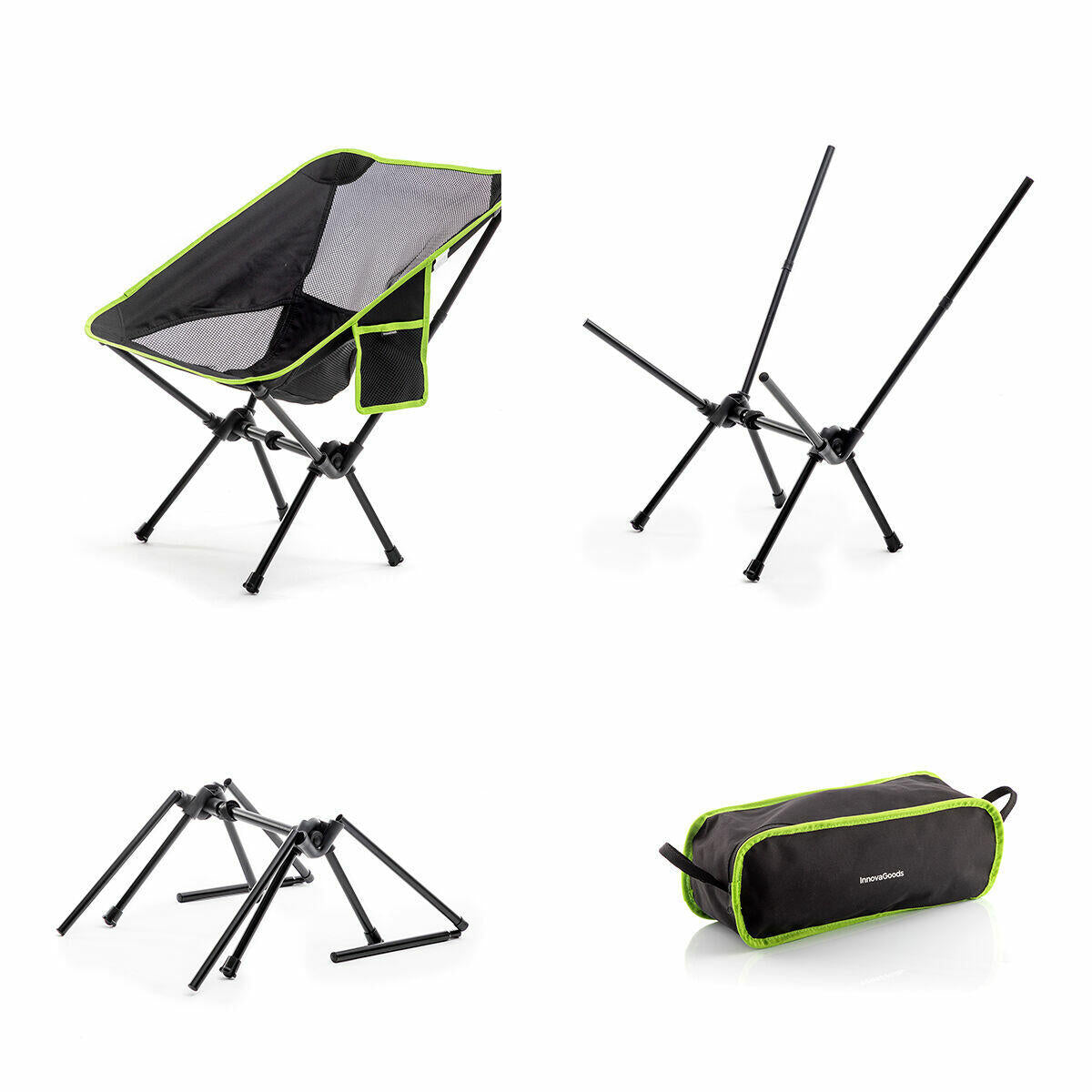 Cadeira de Campismo Dobrável Folstul InnovaGoods | 120 kg | Bolso | Saco de Transporte