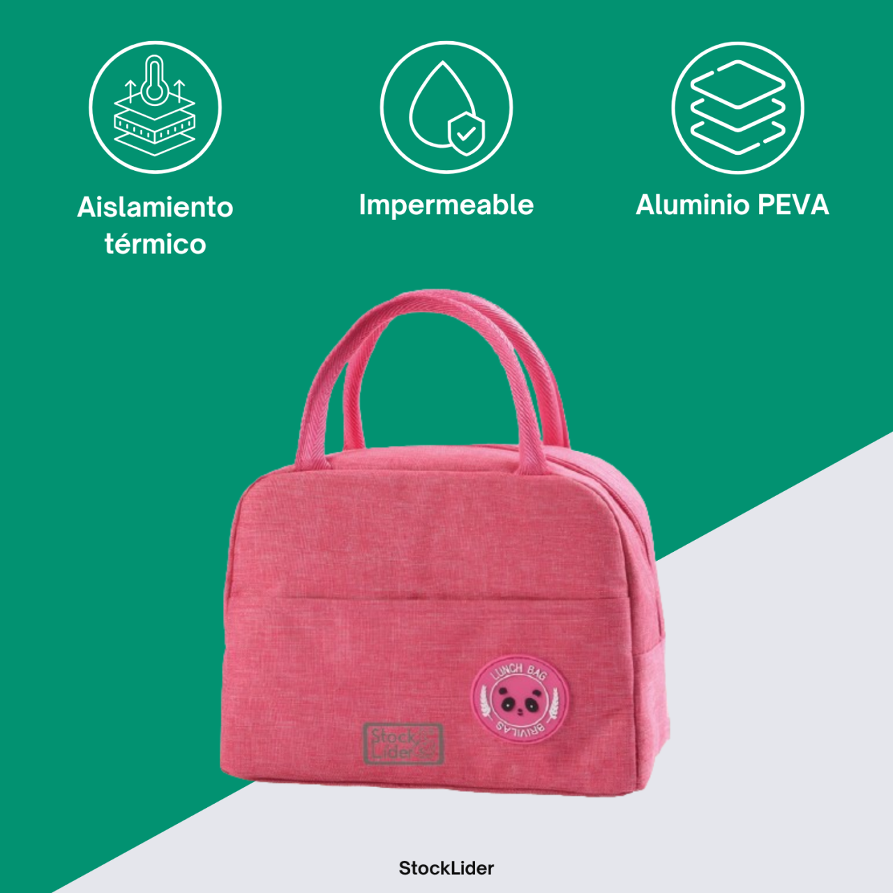 Mala Térmica 5L | Interior em Alumínio PEVA | Impermeável | Bolsa Térmica Compacta | Rosa
