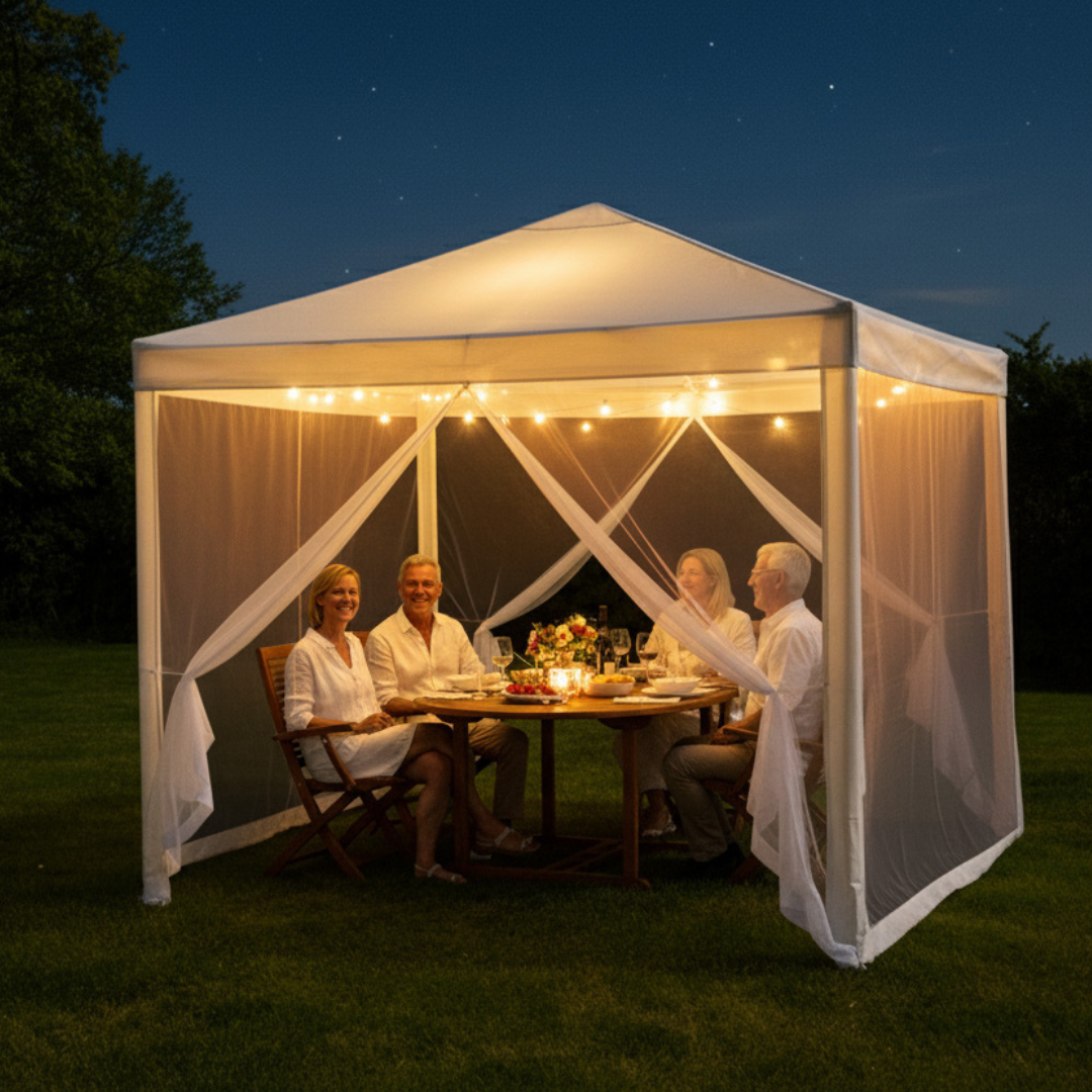 Gazebo con Mosquitera Starlyf | 3x3m | Protección 360º | Impermeable | Estructura Acero