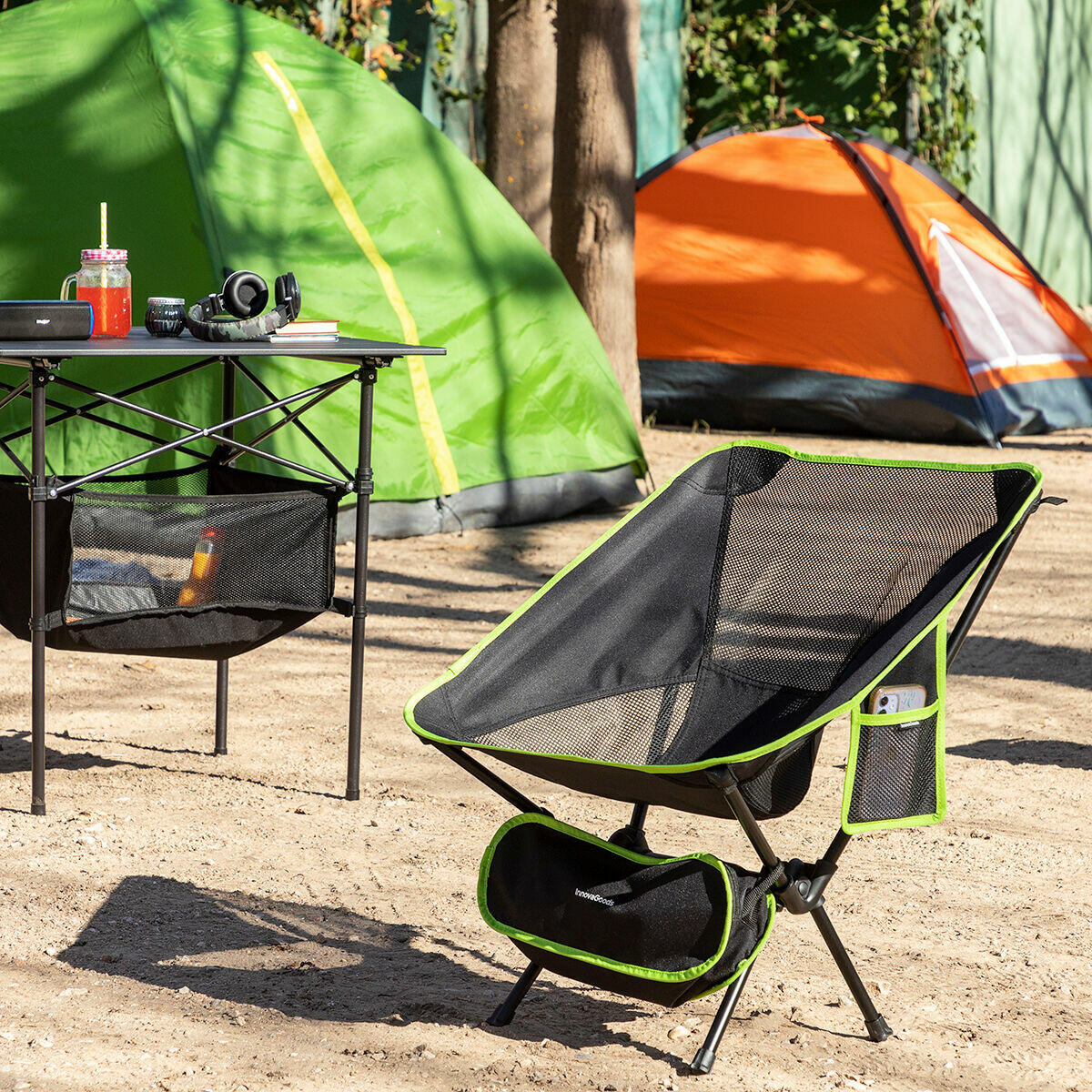 Cadeira de Campismo Dobrável Folstul InnovaGoods | 120 kg | Bolso | Saco de Transporte
