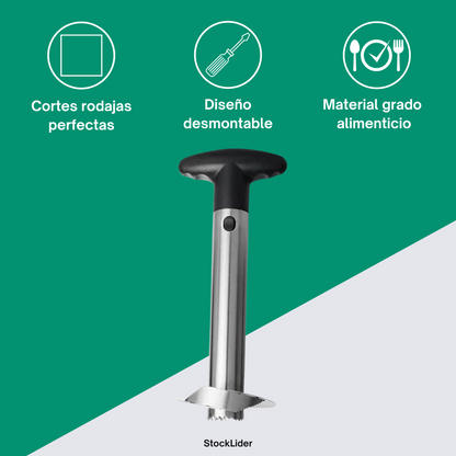 Cortador y Pelador de Piña de Acero Inoxidable | Corta, Pela y Descorazona en Segundos