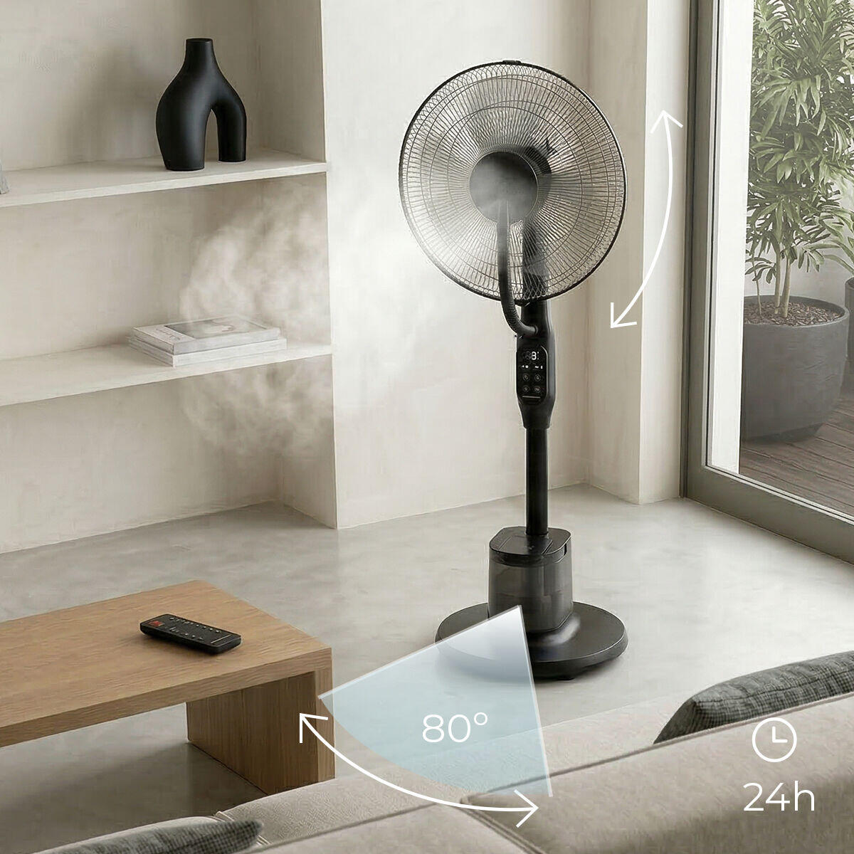 Ventilador de Pie Nebulizador con Mando a Distancia | 90W | 3L | Sprair InnovaGoods