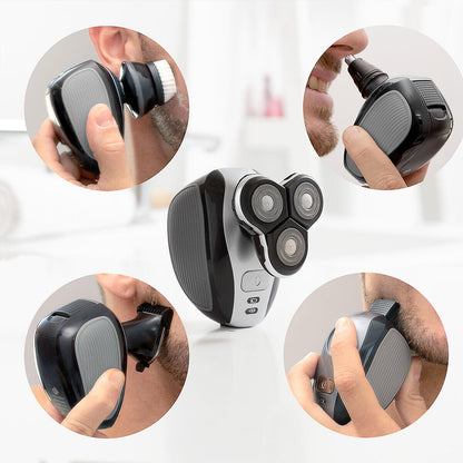 Máquina de Barbear Recarregável 5 em 1 Shavestyler InnovaGoods | IPX7 | 4 Cabeças | Húmido e Seco
