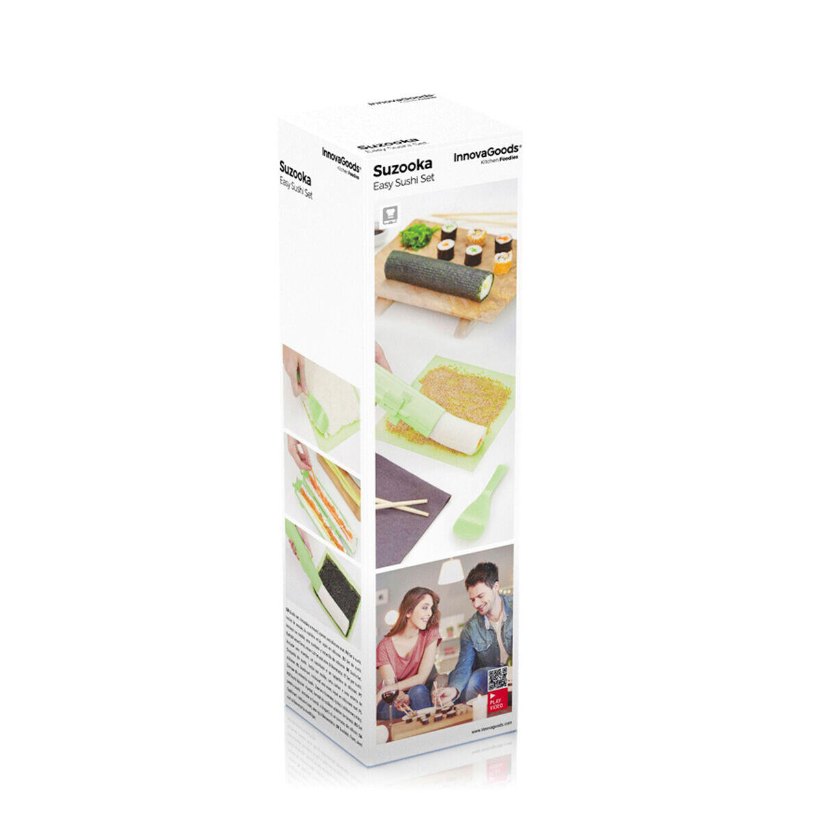 Set de Sushi Suzooka InnovaGoods 3 Piezas | Molde + Esterilla + Cuchara | Recetario