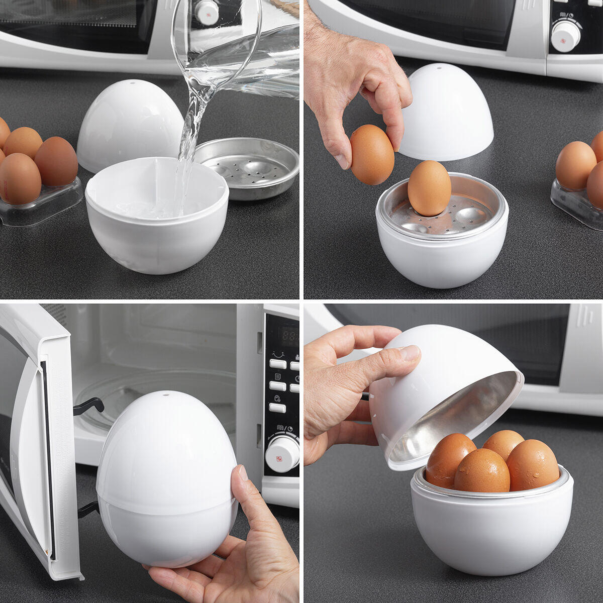 Fervedor de Ovos para Micro-ondas Boilegg InnovaGoods | 4 Ovos | Sem BPA | Livro de Receitas
