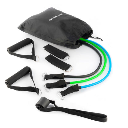 Conjunto de 3 Bandas de Resistência com Acessórios e Guia de Exercícios | InnovaGoods