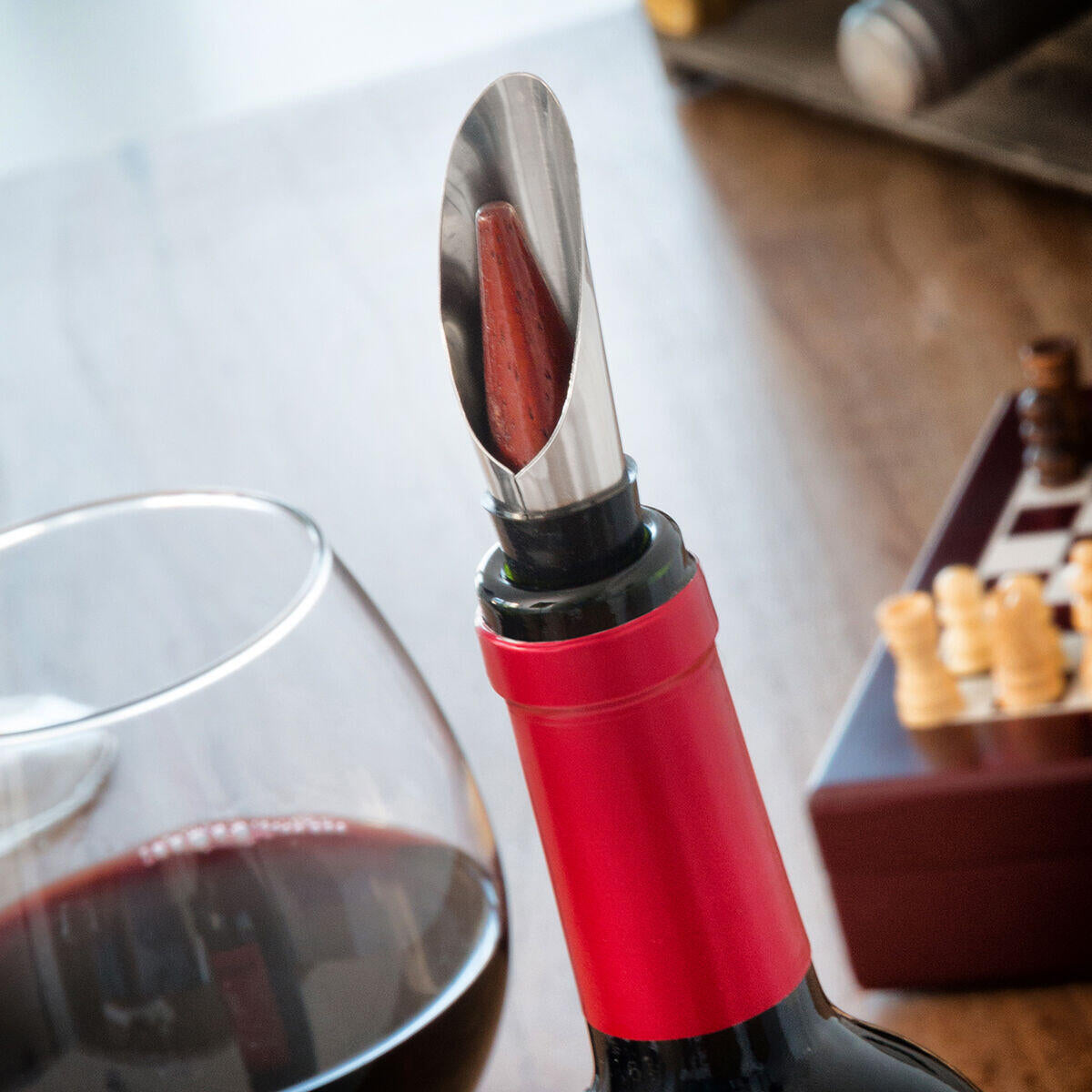 Conjunto de Acessórios para Vinho e Xadrez 37 Peças - Chess Wine Set