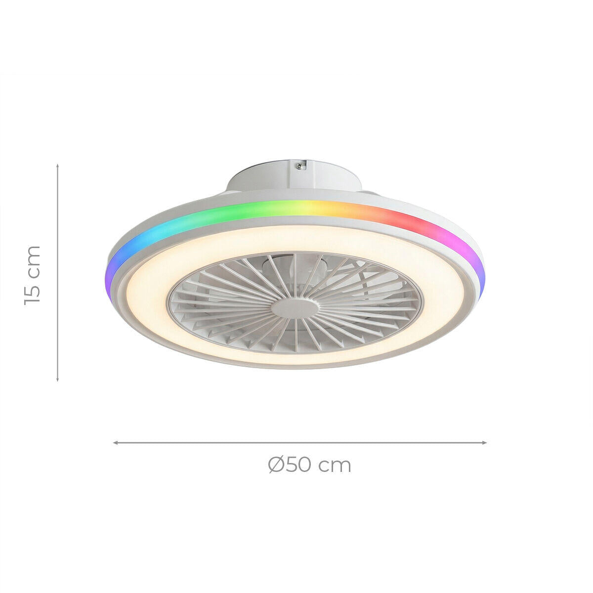 Ventilador de Techo con Luz LED RGB  | Aspas Ocultas | Motor DC | Mando | Nexory InnovaGoods