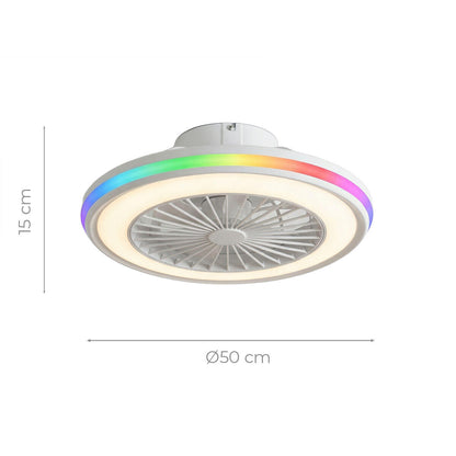 Ventilador de Techo con Luz LED RGB  | Aspas Ocultas | Motor DC | Mando | Nexory InnovaGoods