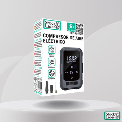 Compresor de Aire Eléctrico Portátil | Inalámbrico | Pantalla Digital | Luz LED | Stock Líder