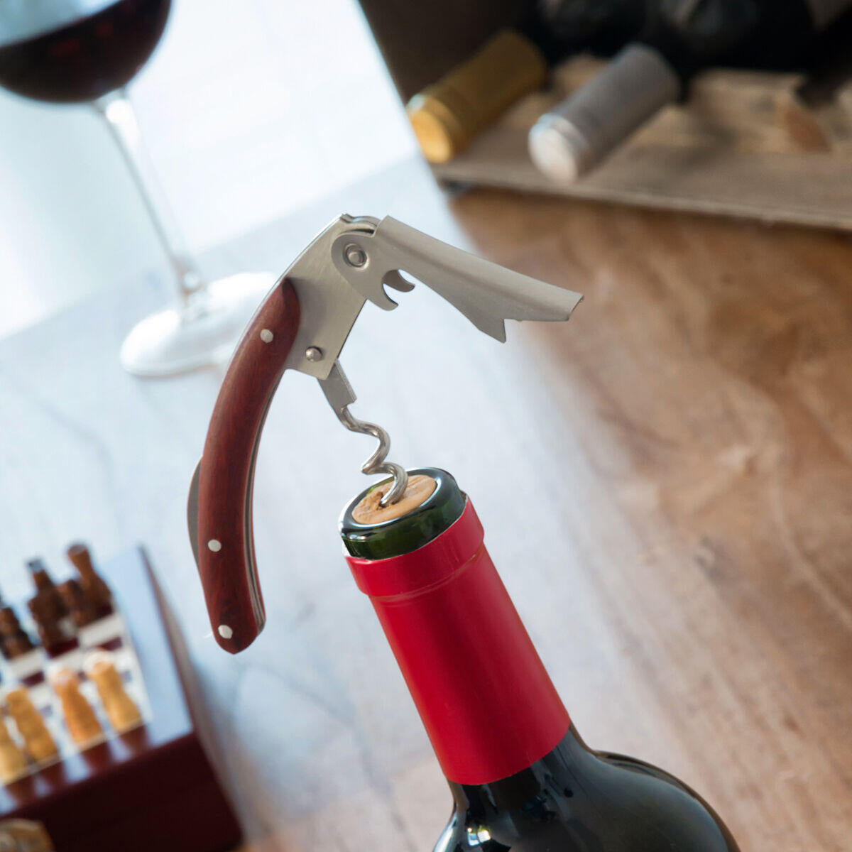 Conjunto de Acessórios para Vinho e Xadrez 37 Peças - Chess Wine Set