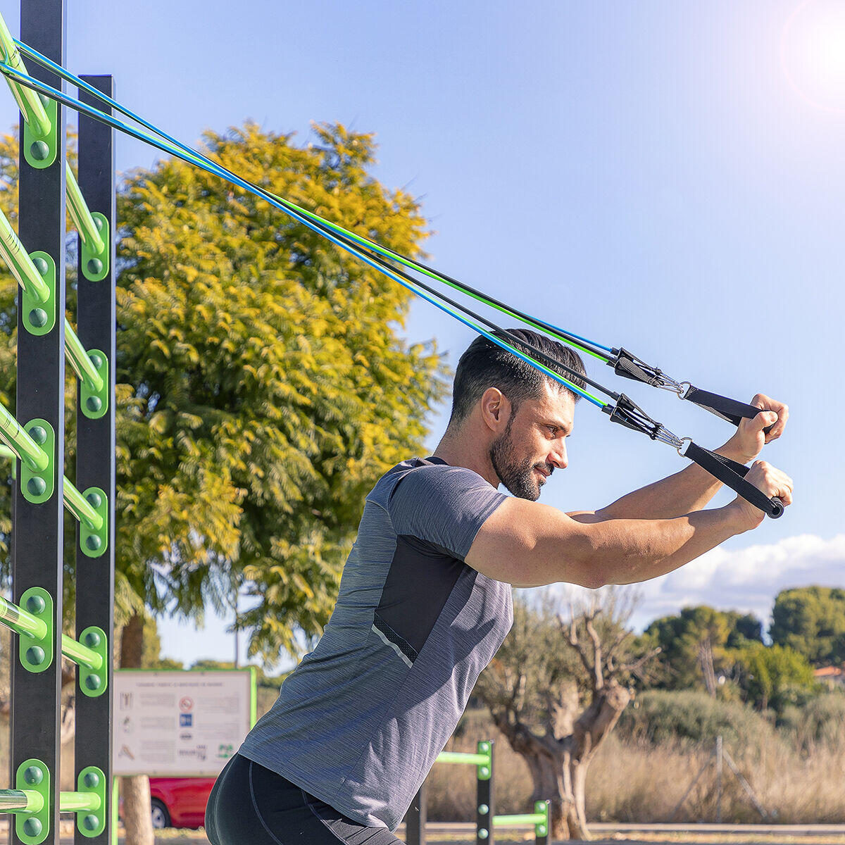 Conjunto de 3 Bandas de Resistência com Acessórios e Guia de Exercícios | InnovaGoods